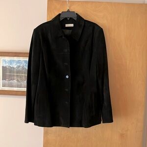 Black Suede Button Down Collared Jacket/shirt  size XL - Never Worn